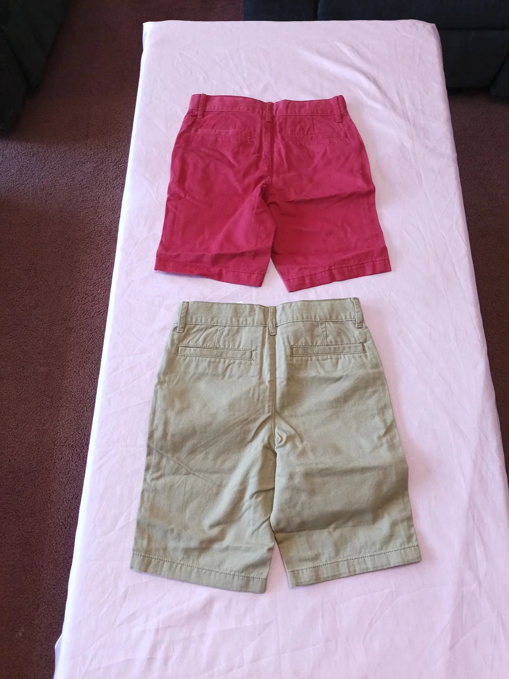 The Children's Place Red and Khaki Boys' Chino Shorts - Set Of 2 Sz. 7